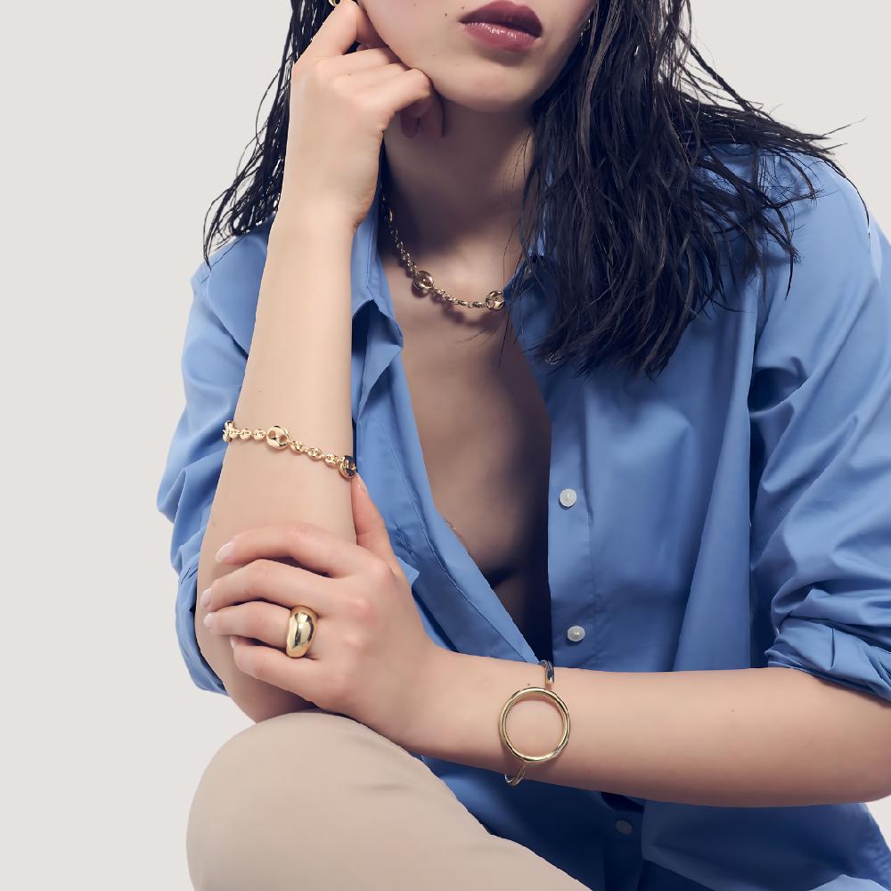 Unoaerre Bracciale Rigido In Argento Dorato | UNOAERRE Gioielli