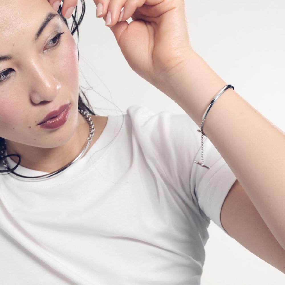 Unoaerre Bracciale Rigido In Argento Rodiato | UNOAERRE Gioielli