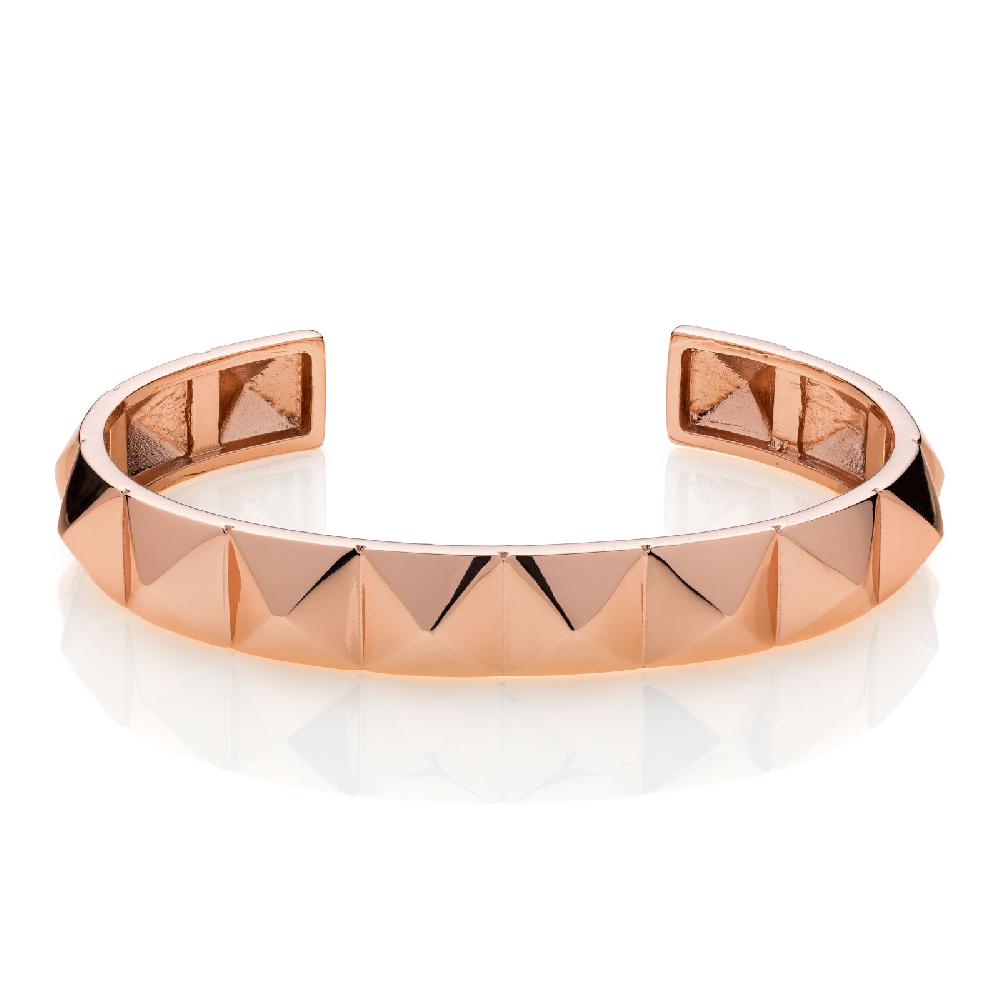 Unoaerre Bracciale rigido in bronzo dorato rosa piramidi | UNOAERRE Gioielli