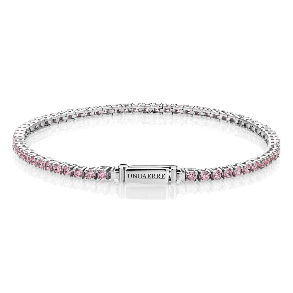 Unoaerre Bracciale tennis donna con zirconi rosa | UNOAERRE Gioielli