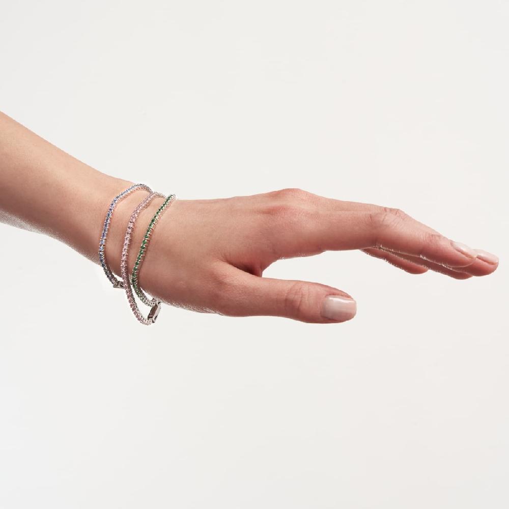 Unoaerre Bracciale Tennis In Argento Con Zirconi Azzurri | UNOAERRE Gioielli