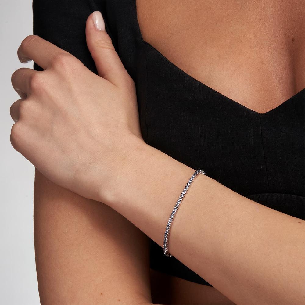Unoaerre Bracciale Tennis In Argento Con Zirconi Azzurri | UNOAERRE Gioielli
