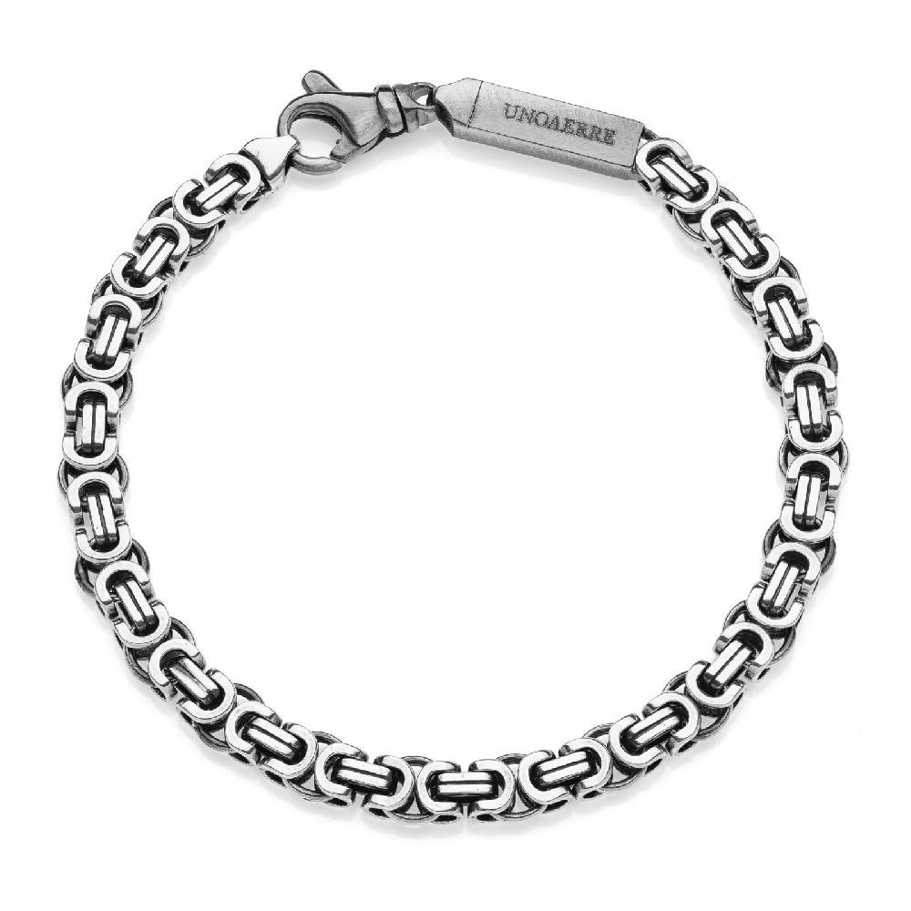 Unoaerre Bracciale Uomo Argento Bizantina Piatta | UNOAERRE Gioielli