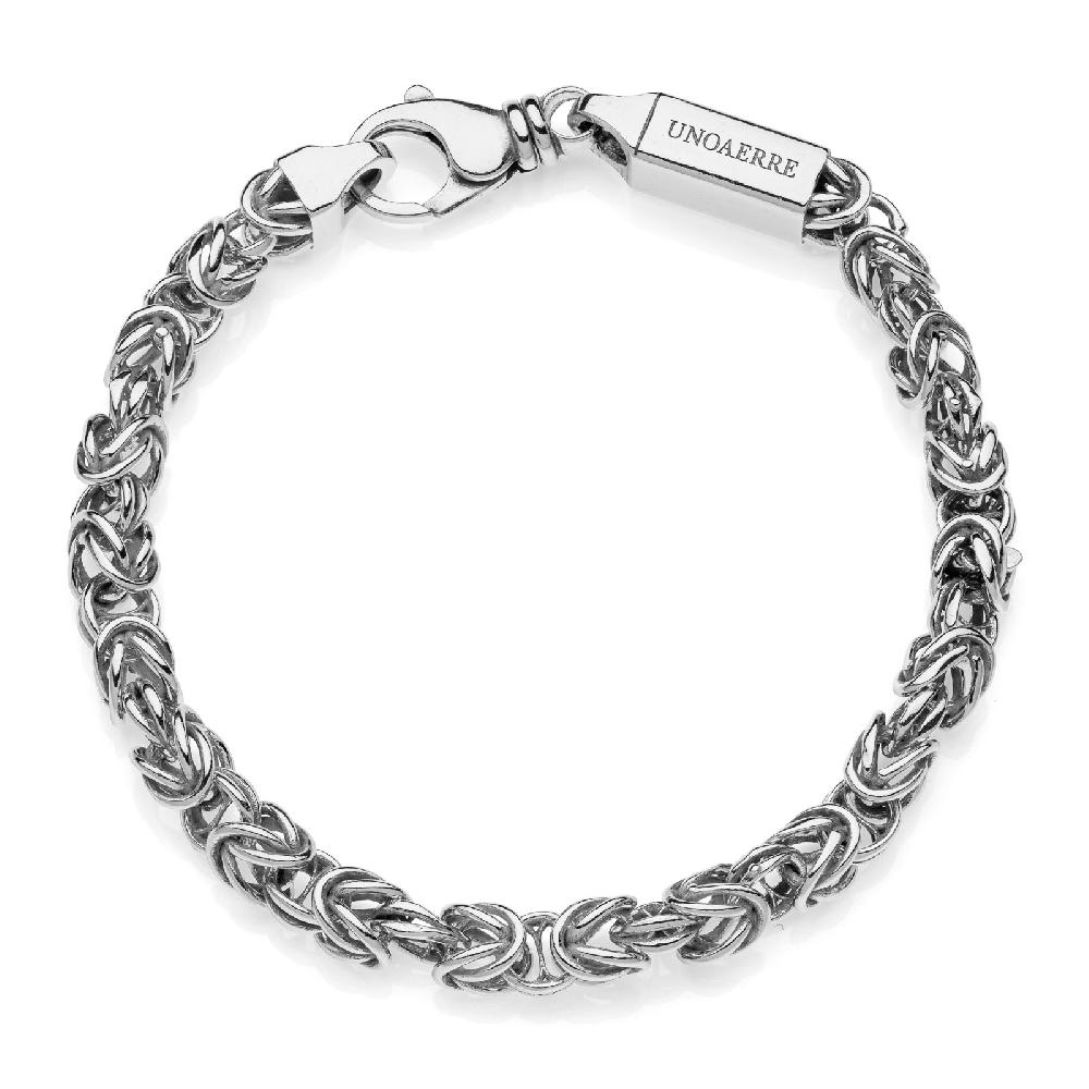 Unoaerre Bracciale uomo argento bizantina | UNOAERRE Gioielli
