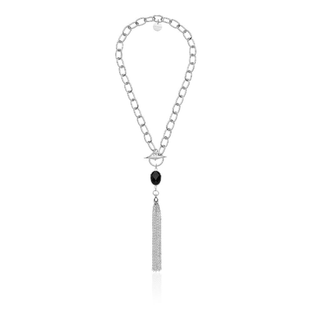 Unoaerre Collana argento e pietra nera | UNOAERRE Gioielli