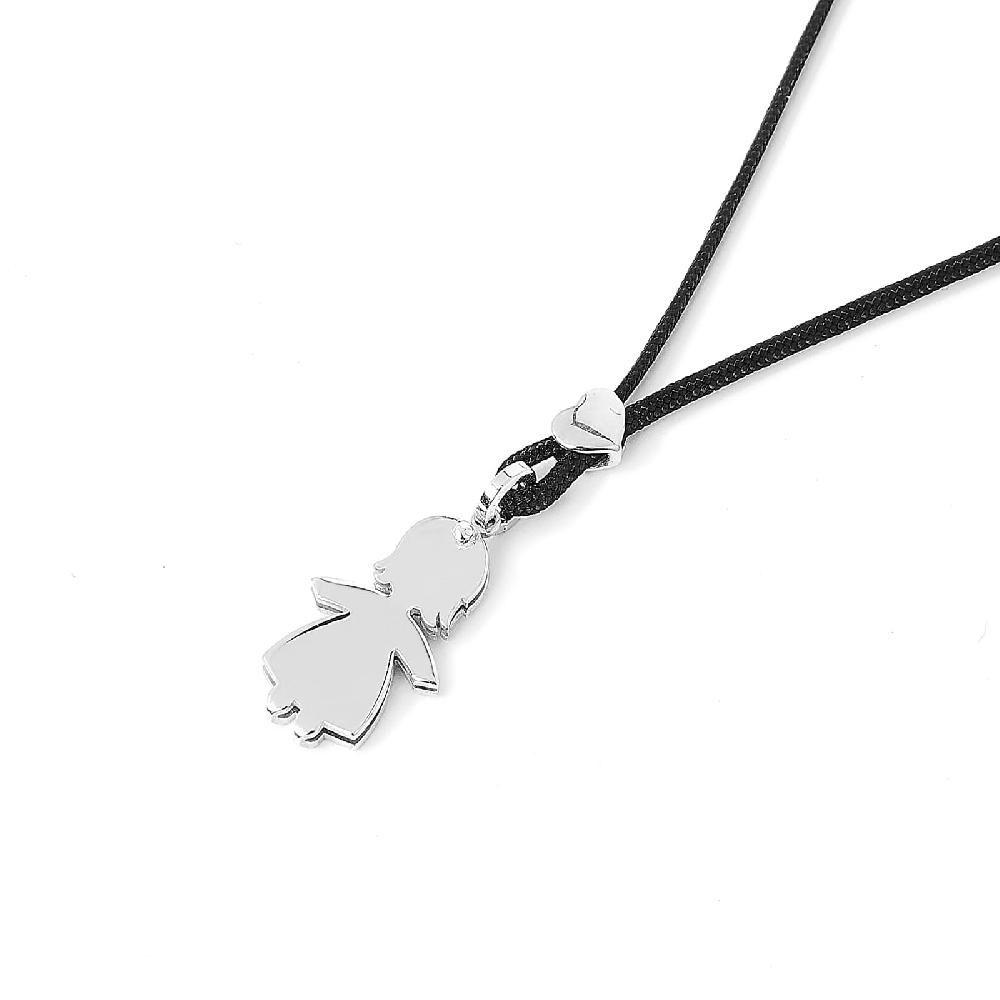 Unoaerre Collana Con Pendente In Oro Bianco Bimba Medio | UNOAERRE Gioielli