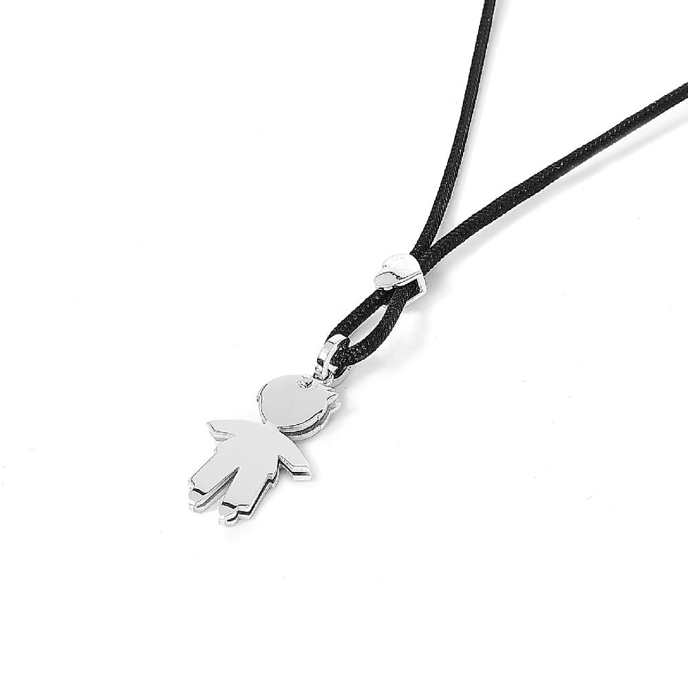 Unoaerre Collana Con Pendente In Oro Bianco Bimbo Medio | UNOAERRE Gioielli