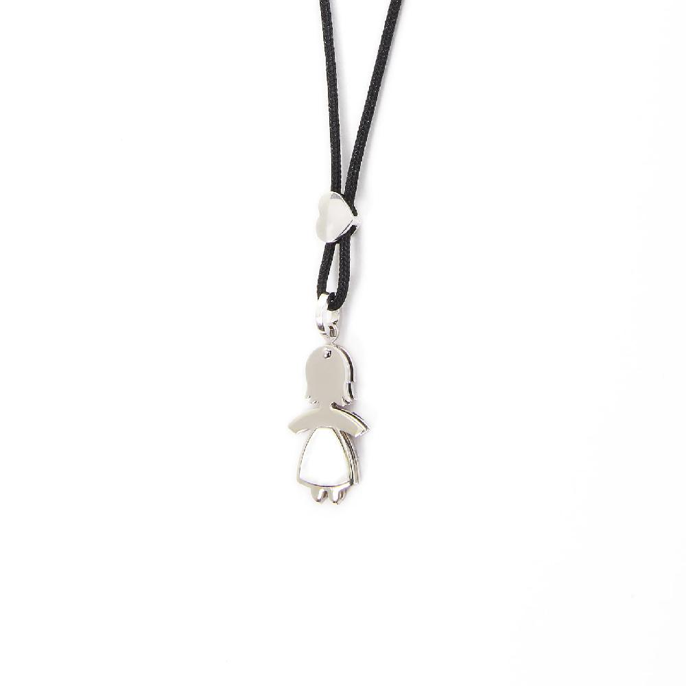 Unoaerre Collana Con Pendente In Oro Bianco E Madreperla Bimba | UNOAERRE Gioielli