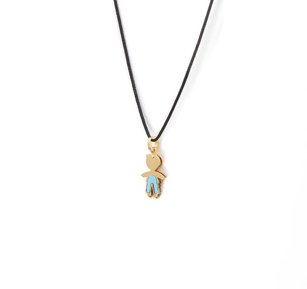 Unoaerre Collana Con Pendente In Oro E Smalto Azzurro Bimbo | UNOAERRE Gioielli