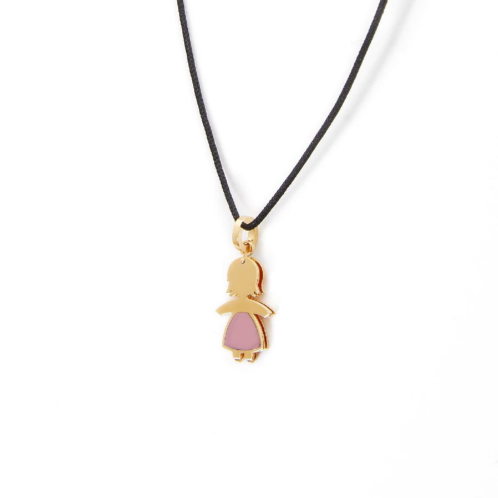 Unoaerre Collana Con Pendente In Oro E Smalto Rosa Bimba | UNOAERRE Gioielli