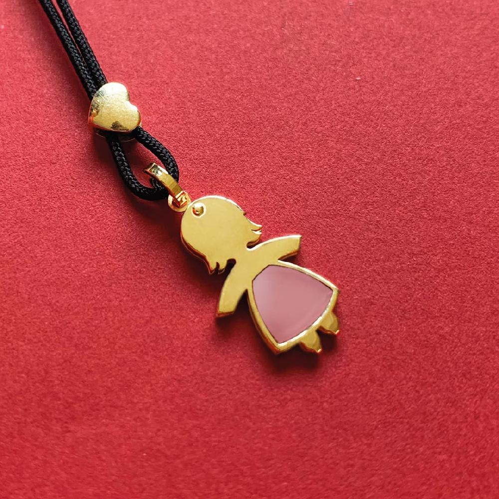 Unoaerre Collana Con Pendente In Oro E Smalto Rosa Bimba | UNOAERRE Gioielli