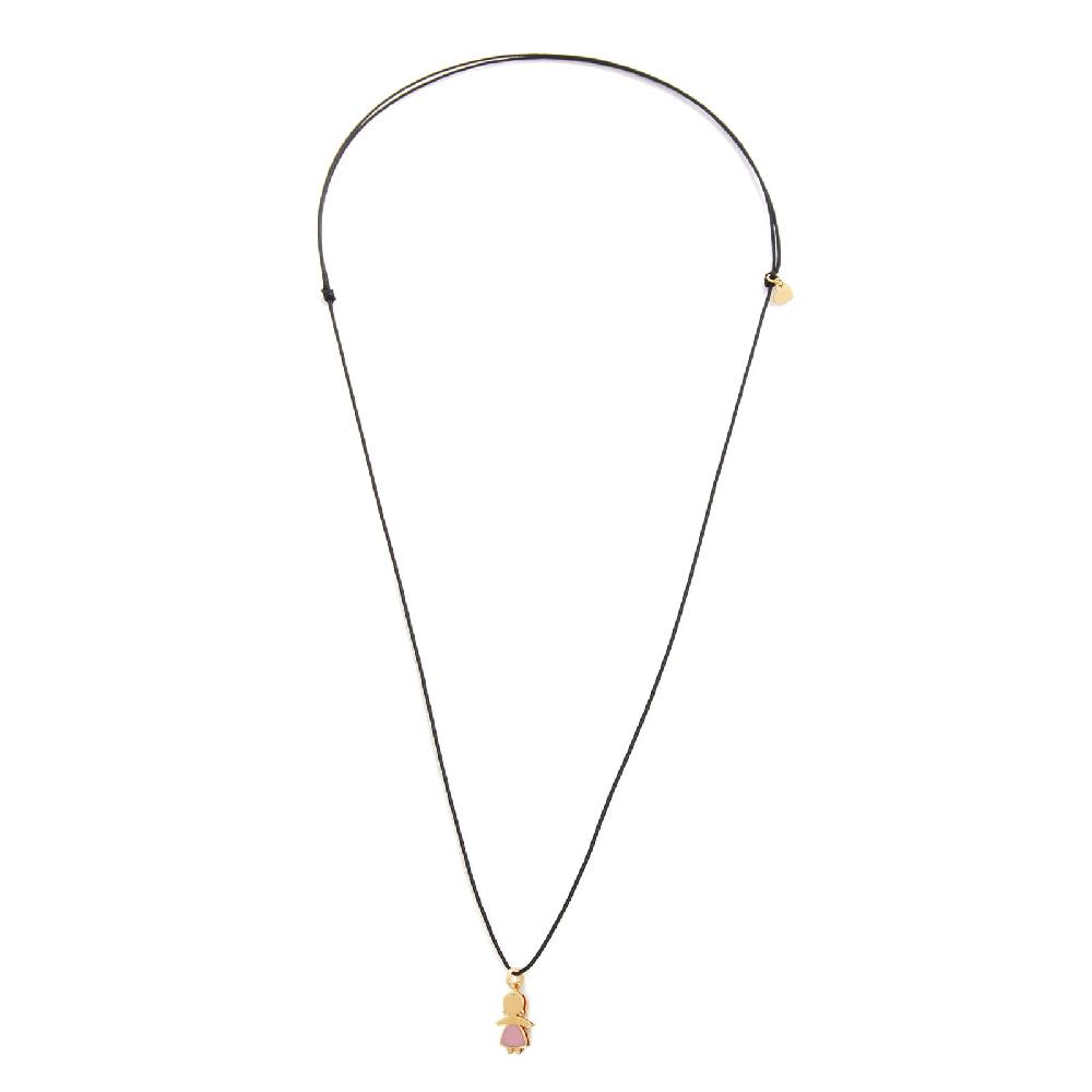Unoaerre Collana con pendente in oro e smalto rosa bimba | UNOAERRE Gioielli