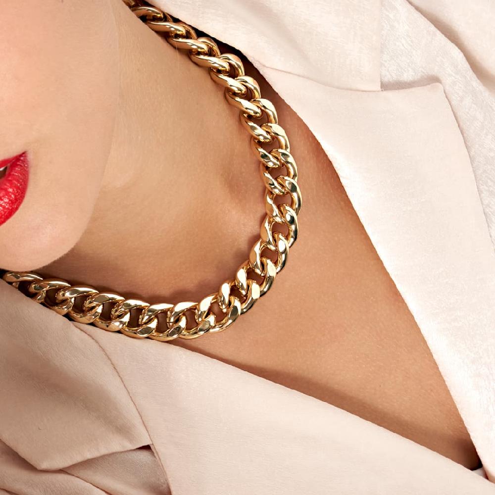 Unoaerre Collana Di Catena Grumetta In Bronzo Con Bagno In Oro | UNOAERRE Gioielli