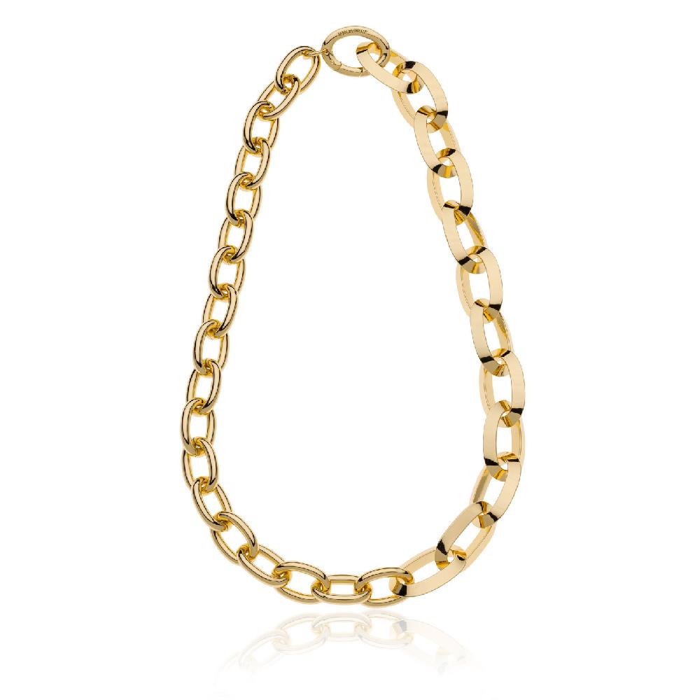 Unoaerre Collana Donna Bagno Oro Rosa Maglia Ovale A Tubo Liscio E Triangolare | UNOAERRE Gioielli