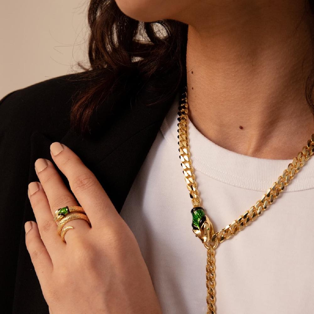 Unoaerre Collana Donna Grumetta Con Serpente Smaltato | UNOAERRE Gioielli