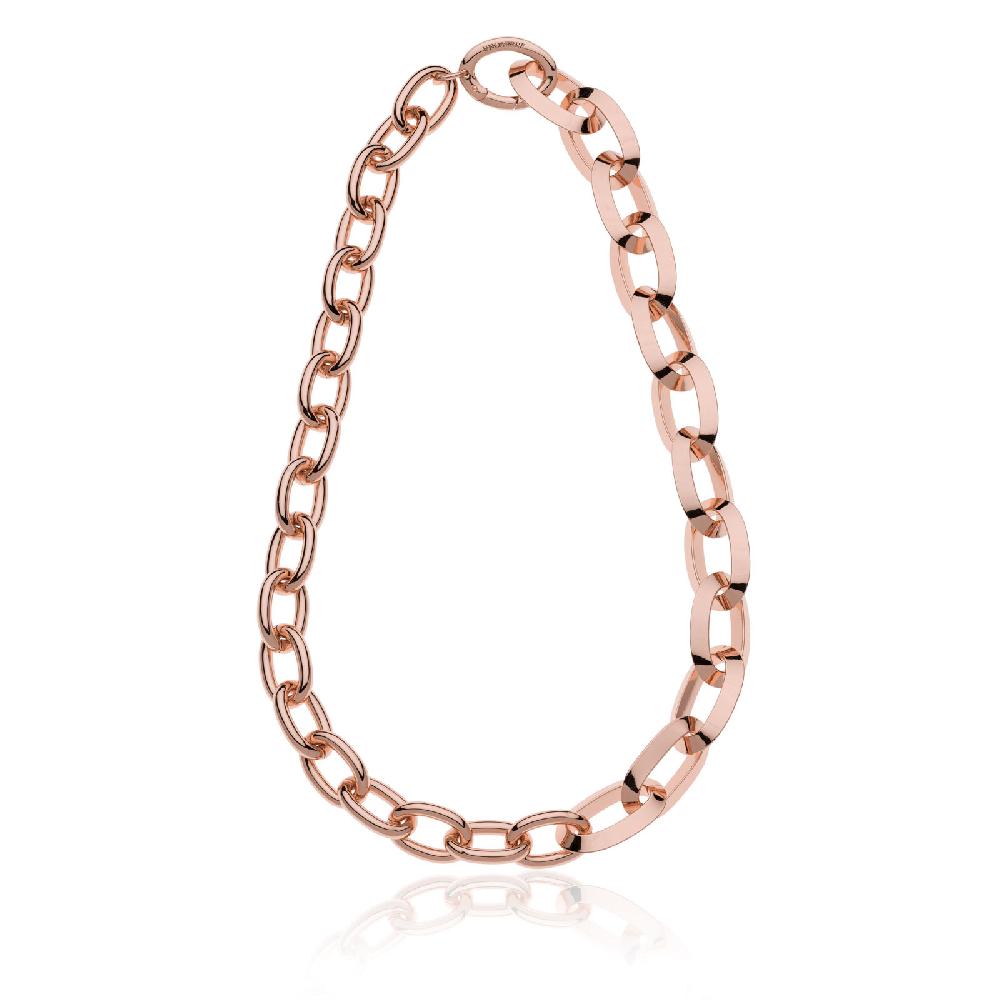 Unoaerre Collana Donna Ovale A Tubo Liscio E Triangolare Con Bagno In Oro | UNOAERRE Gioielli