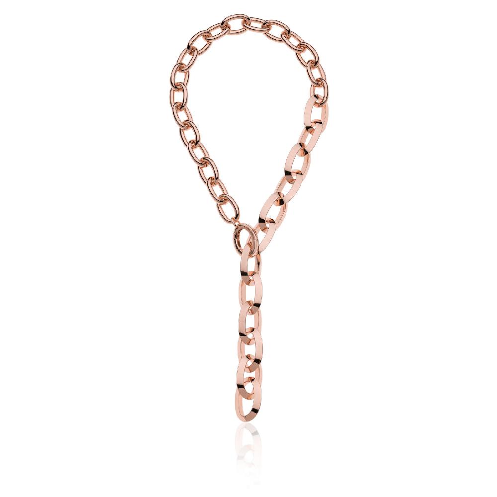 Unoaerre Collana donna ovale a tubo liscio e triangolare con bagno in oro | UNOAERRE Gioielli