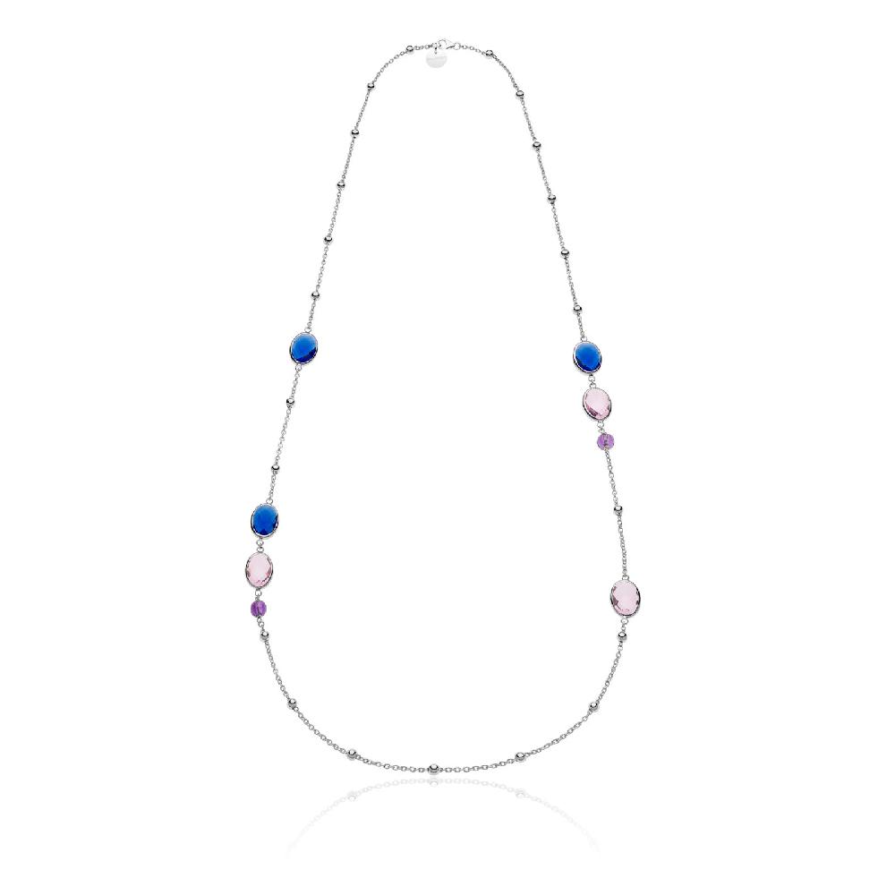 Unoaerre Collana Donna Pietre Rosa E Blu | UNOAERRE Gioielli