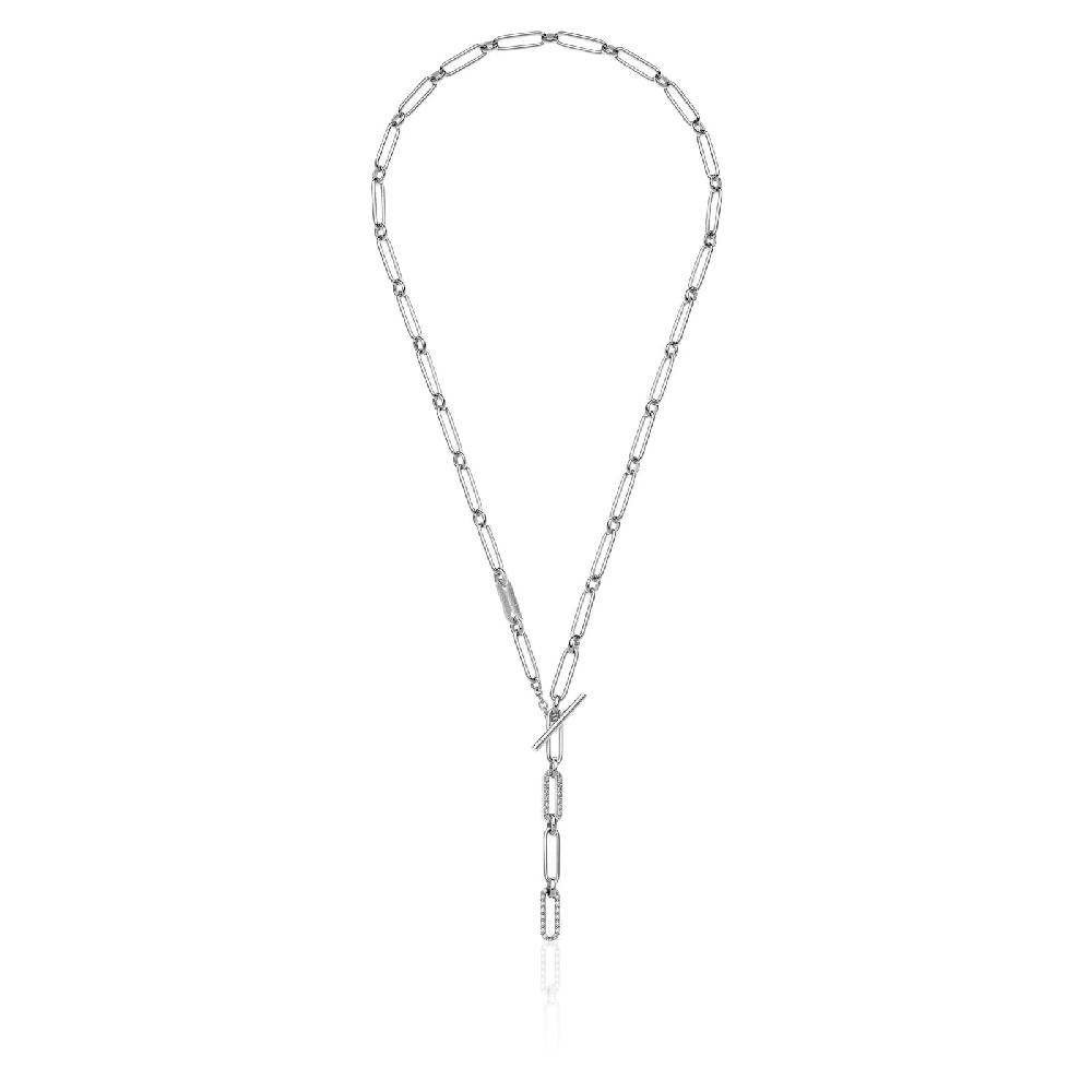 Unoaerre Collana in argento bianco con cubic zirconia bianchi | UNOAERRE Gioielli
