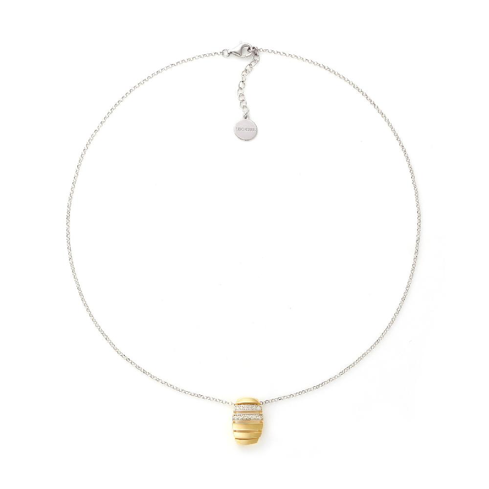 Unoaerre Collana in argento bicolore e zirconi | UNOAERRE Gioielli