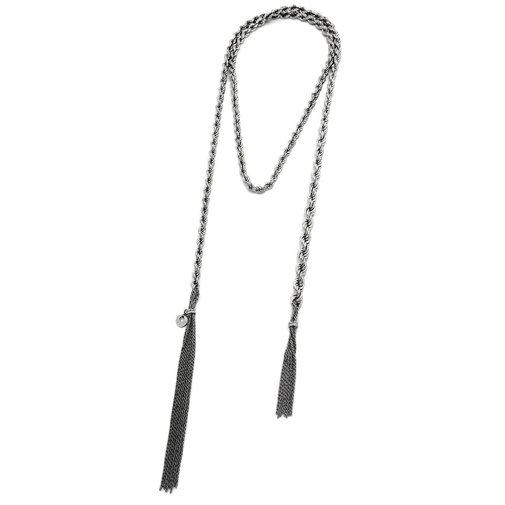 Unoaerre Collana In Argento Brunito Corda | UNOAERRE Gioielli