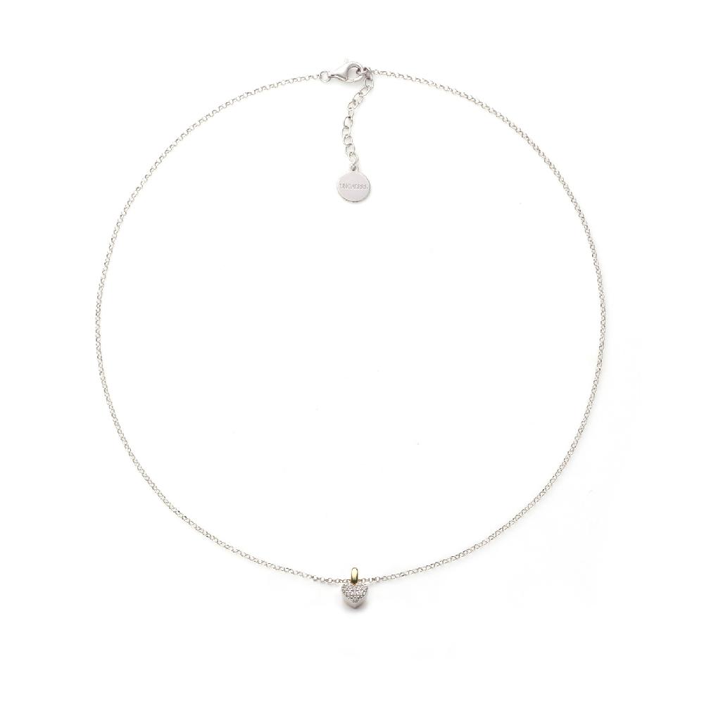 Unoaerre Collana in argento con cuore e zirconi | UNOAERRE Gioielli