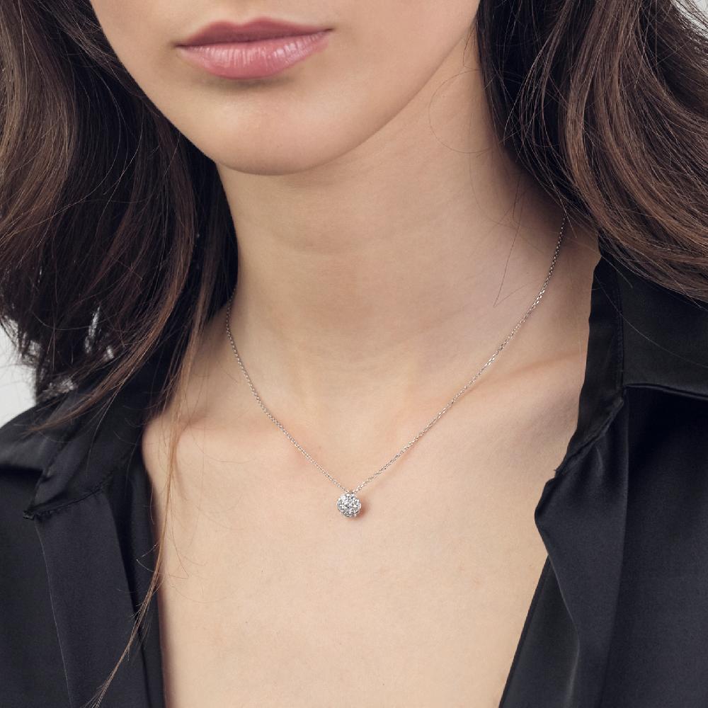 Unoaerre Collana In Argento Con Fiore Di Zirconi | UNOAERRE Gioielli