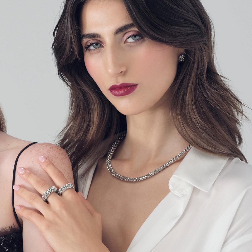 Unoaerre Collana In Argento Con Zirconi | UNOAERRE Gioielli