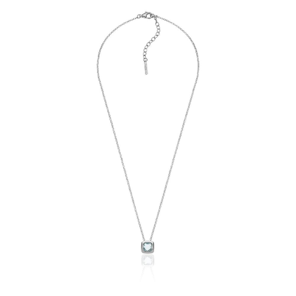 Unoaerre Collana in argento donna con cristallo azzurro | UNOAERRE Gioielli