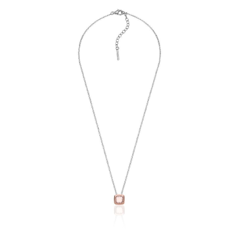 Unoaerre Collana in argento donna con cristallo rosa | UNOAERRE Gioielli
