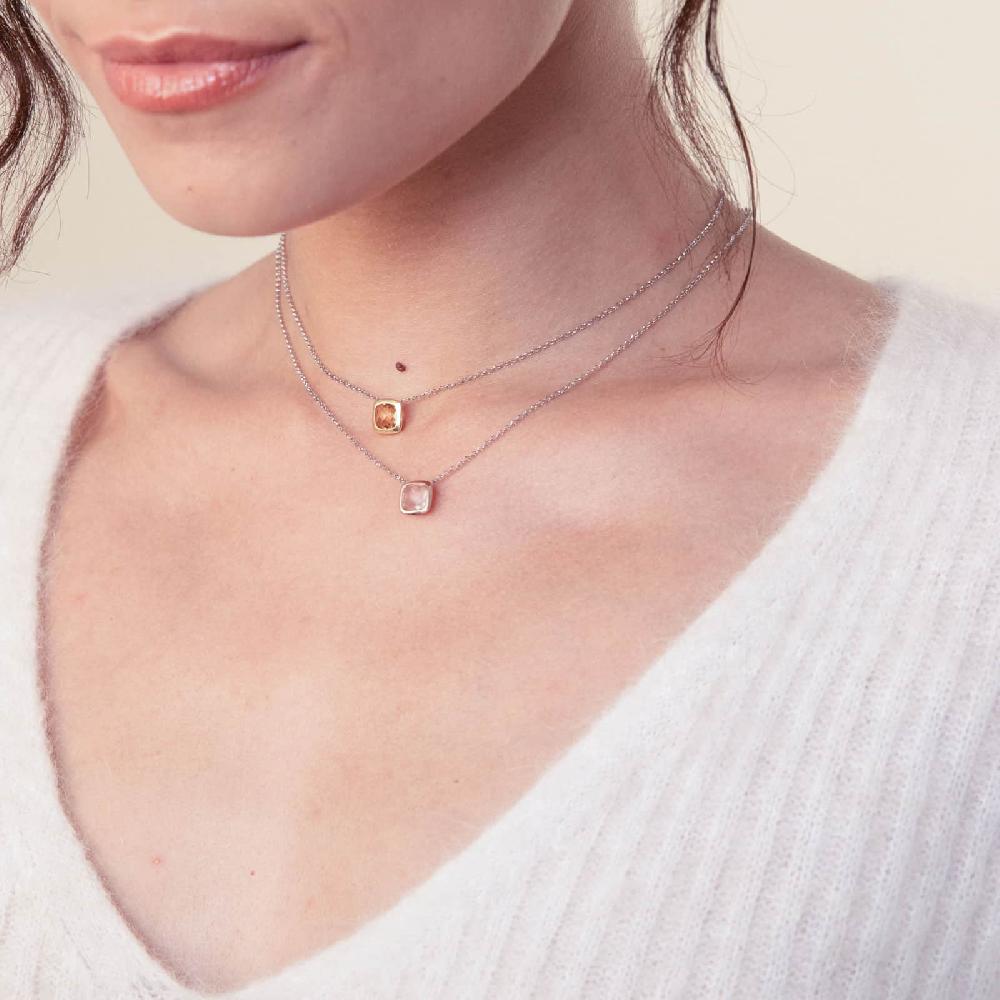 Unoaerre Collana In Argento Donna E Cristallo Citrino | UNOAERRE Gioielli