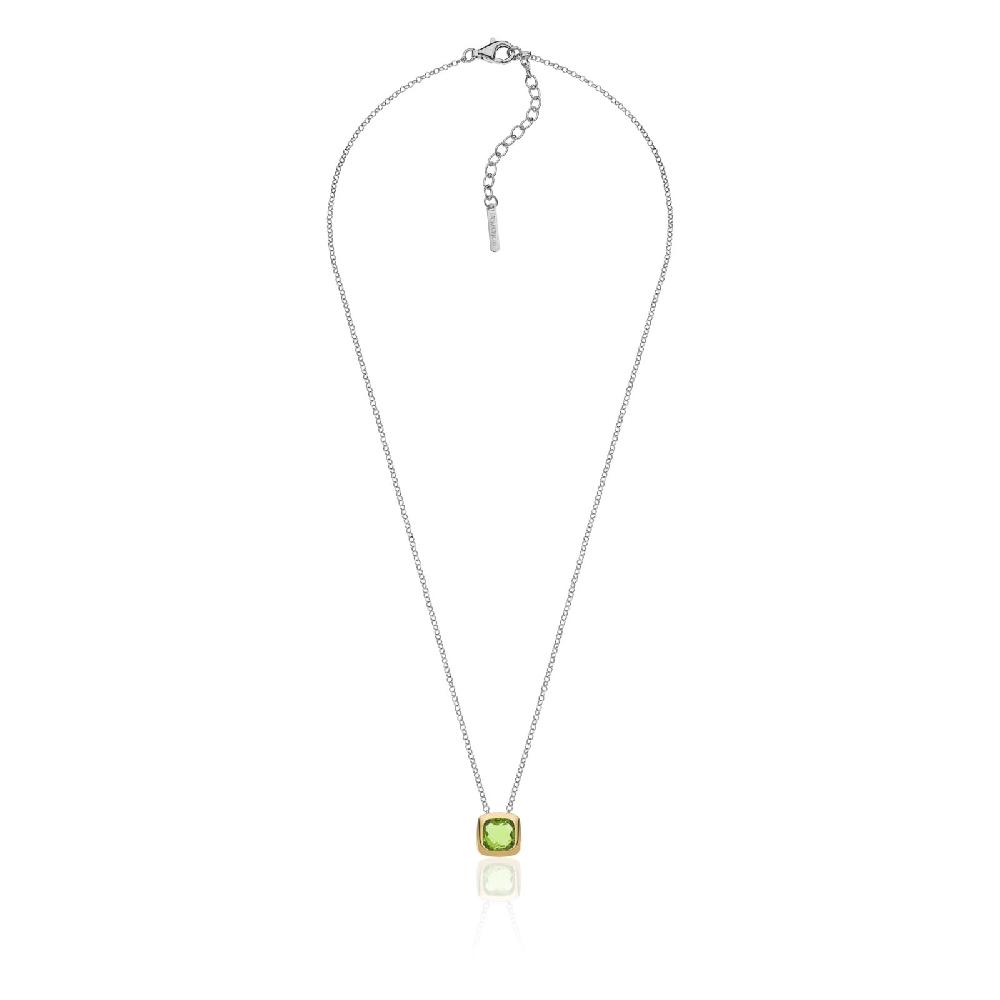 Unoaerre Collana in argento donna e cristallo verde peridot | UNOAERRE Gioielli