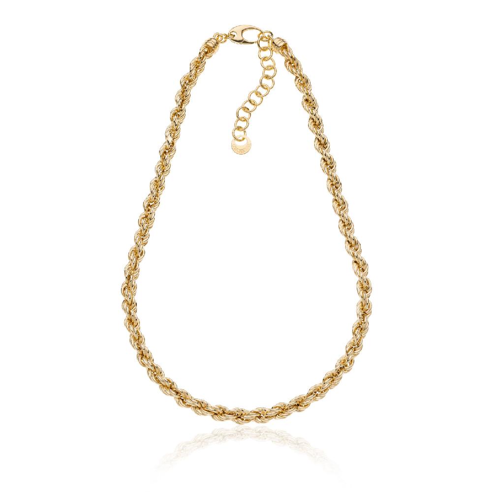 Unoaerre Collana in argento dorato catena corda | UNOAERRE Gioielli
