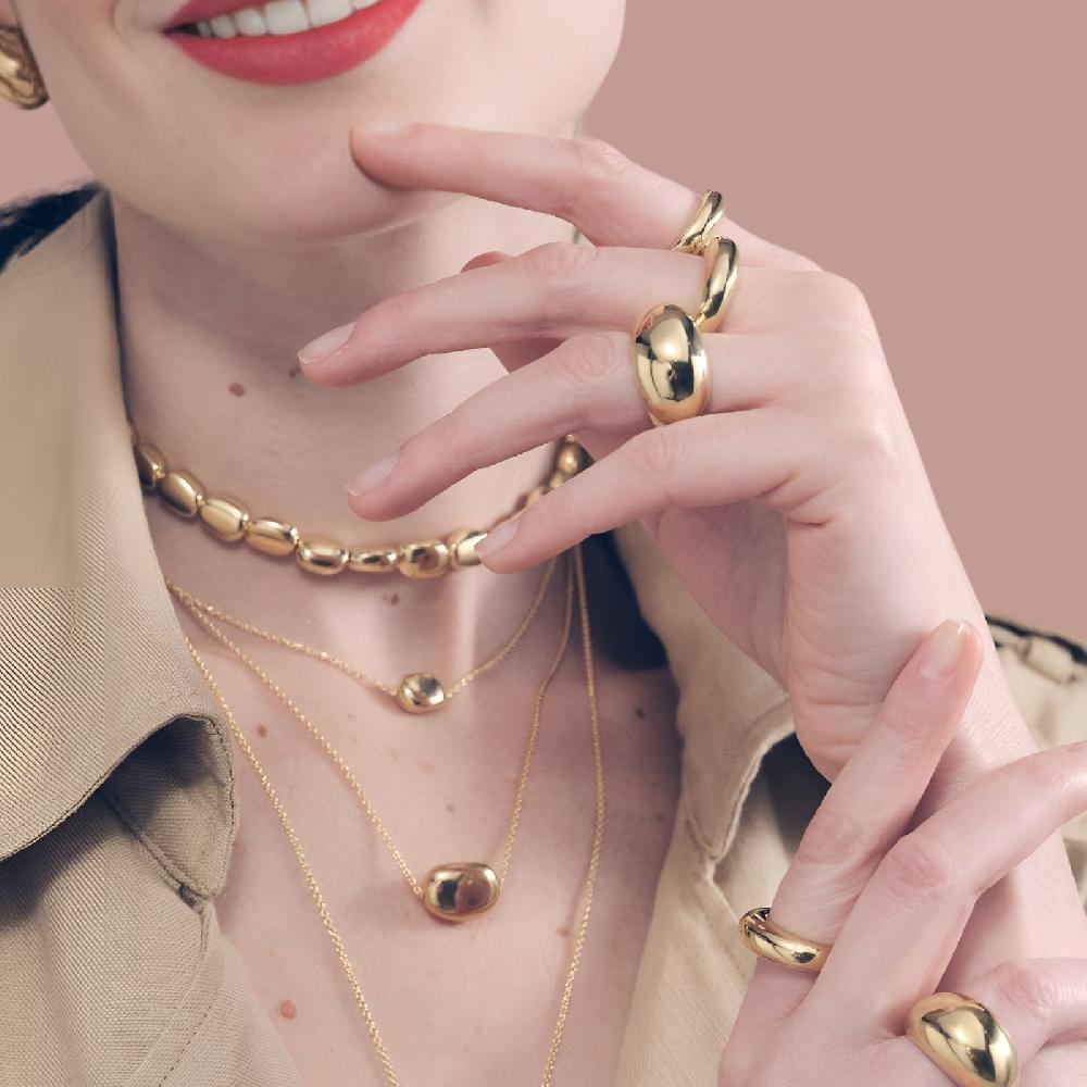 Unoaerre Collana In Argento Dorato Con Ciondolo | UNOAERRE Gioielli