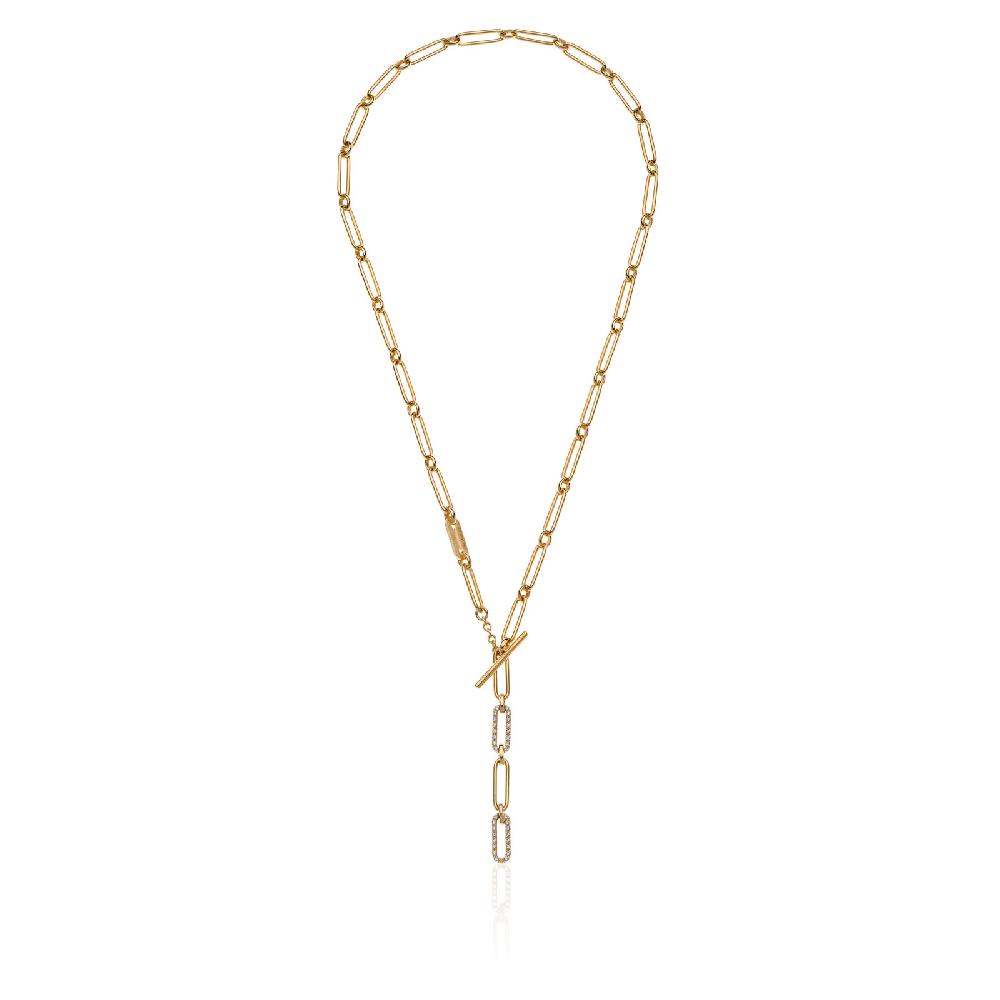 Unoaerre Collana in argento dorato con cubic zirconia dorati | UNOAERRE Gioielli
