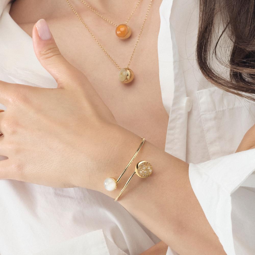 Unoaerre Collana In Argento Dorato E Corniola | UNOAERRE Gioielli