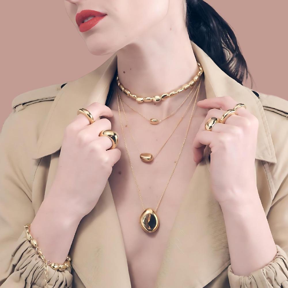 Unoaerre Collana In Argento Dorato | UNOAERRE Gioielli