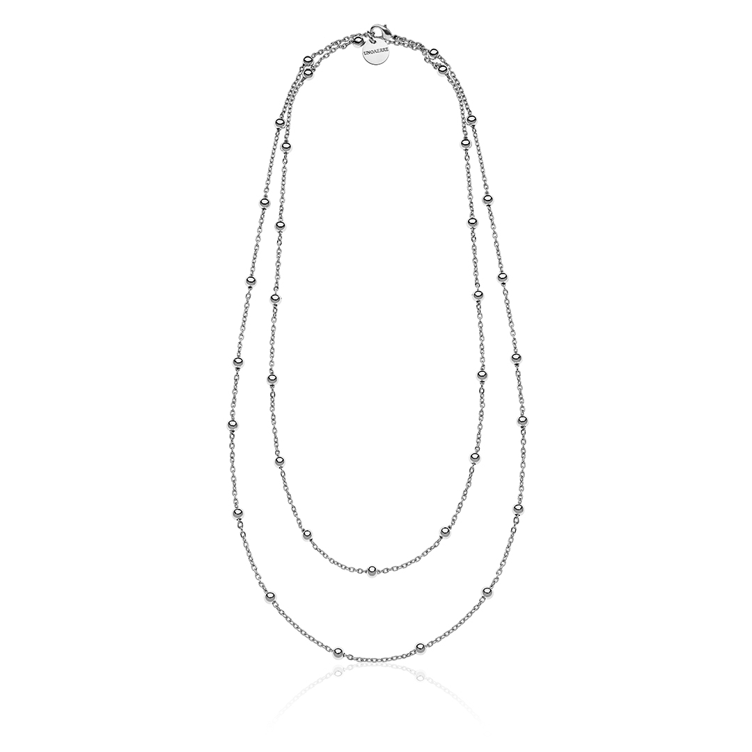 Unoaerre Collana in bronzo argentato con sfere | UNOAERRE Gioielli