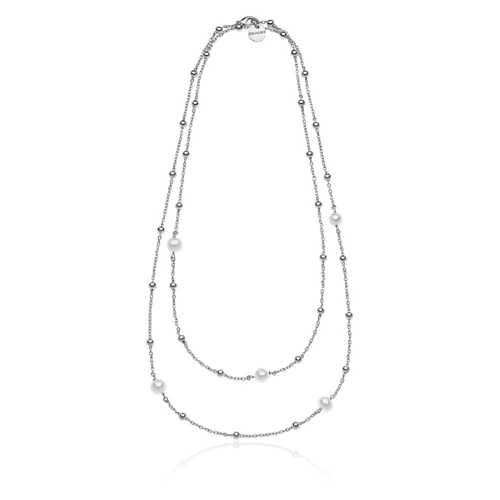 Unoaerre Collana in bronzo argentato perle naturali | UNOAERRE Gioielli