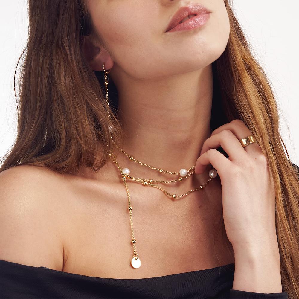 Unoaerre Collana In Bronzo Dorato Con Perle | UNOAERRE Gioielli