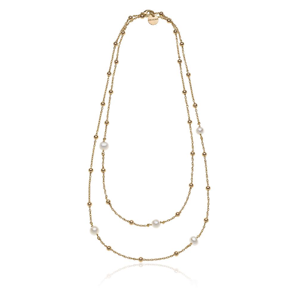 Unoaerre Collana in bronzo dorato con perle | UNOAERRE Gioielli