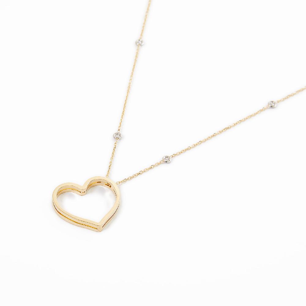 Unoaerre Collana In Oro Con Cuore E Diamanti | UNOAERRE Gioielli