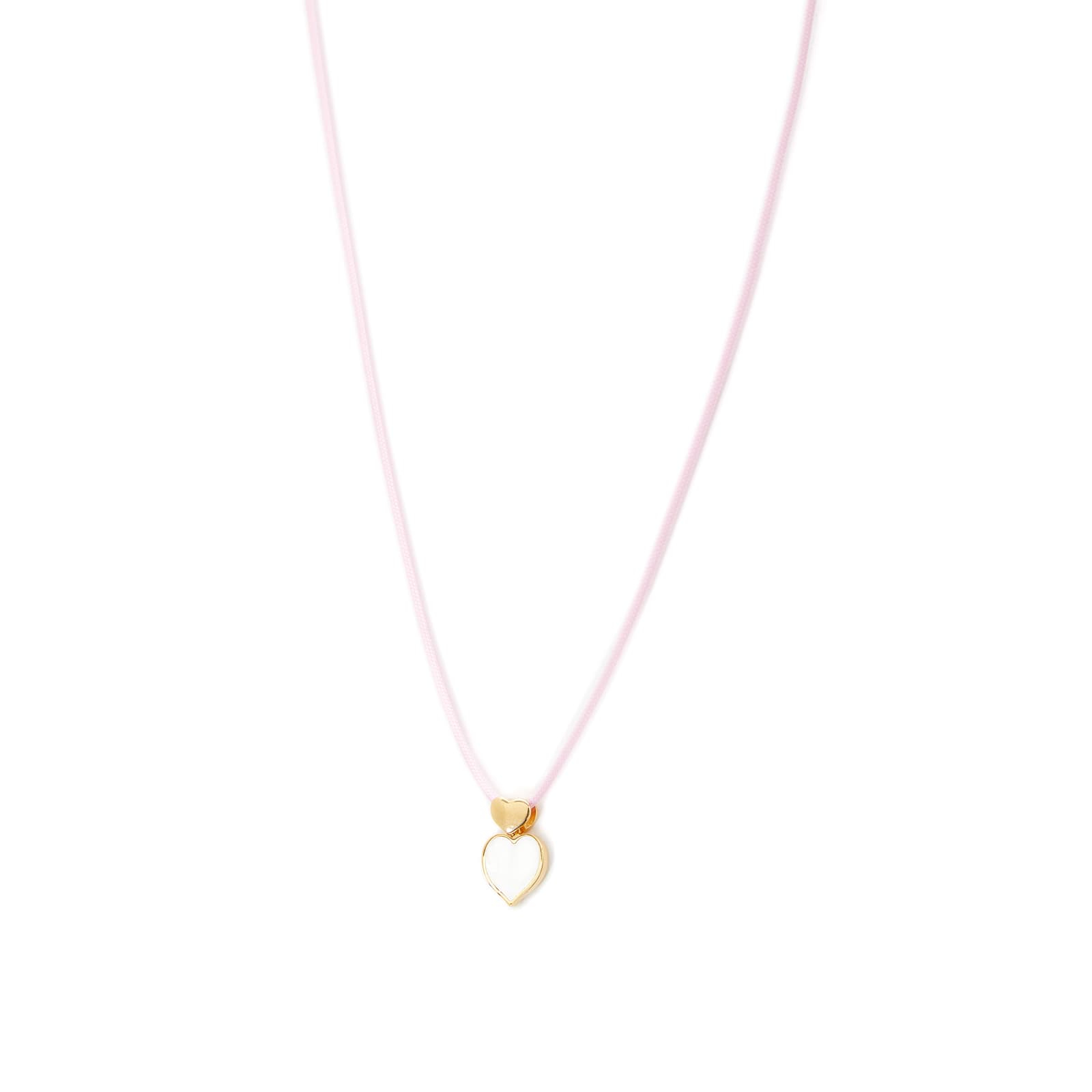 Unoaerre Collana in oro con cuore madreperla e cordino rosa | UNOAERRE Gioielli