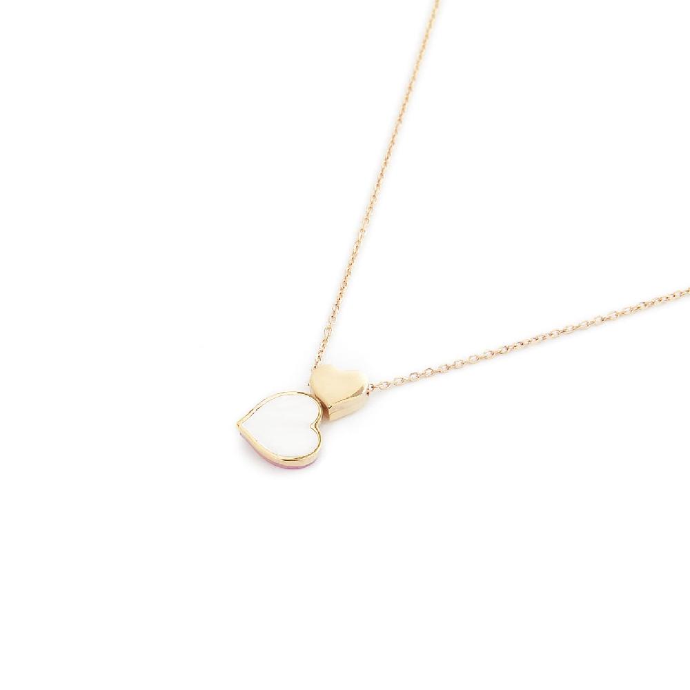 Unoaerre Collana In Oro Con Cuori In Oro E Madreperla | UNOAERRE Gioielli