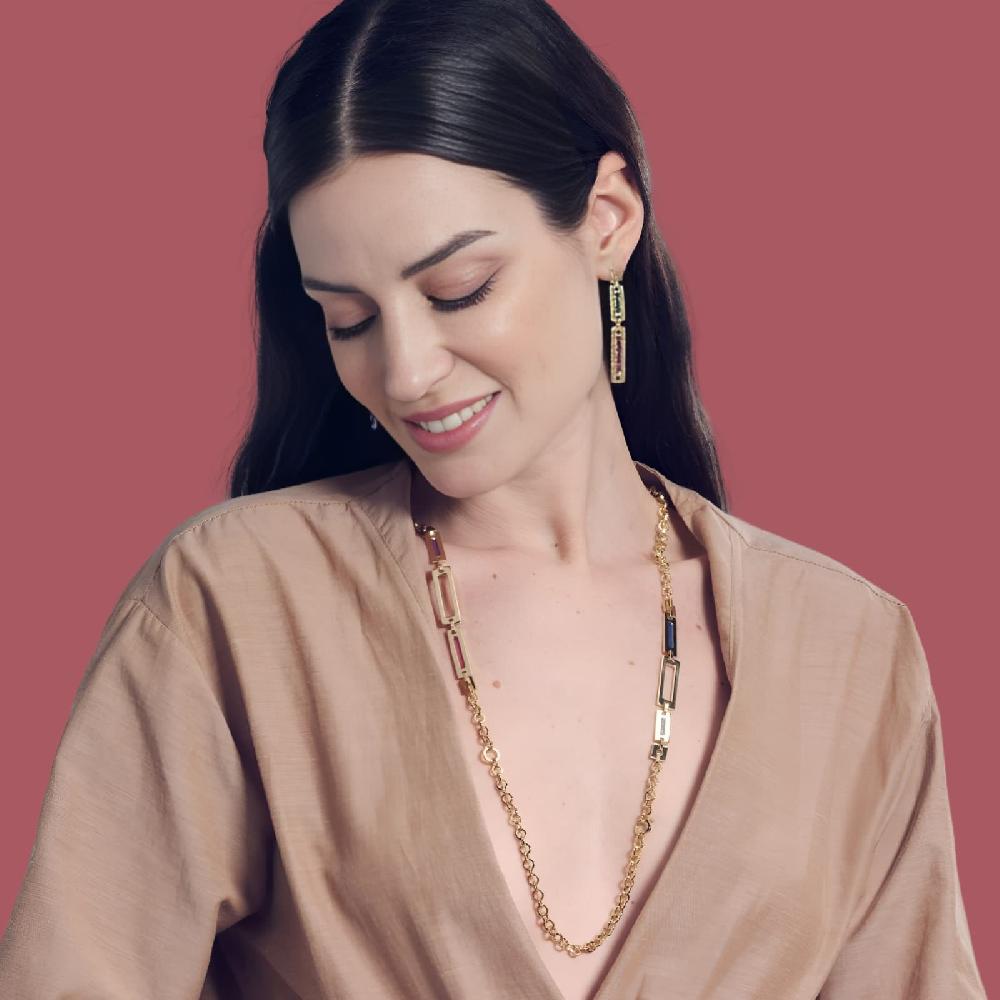 Unoaerre Collana Lunga Con Smalto Colorato | UNOAERRE Gioielli