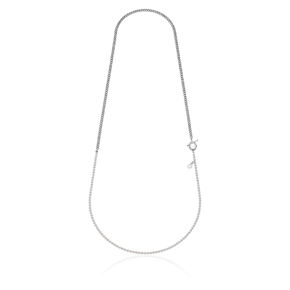 Unoaerre Collana lunga in argento con perline bianche | UNOAERRE Gioielli
