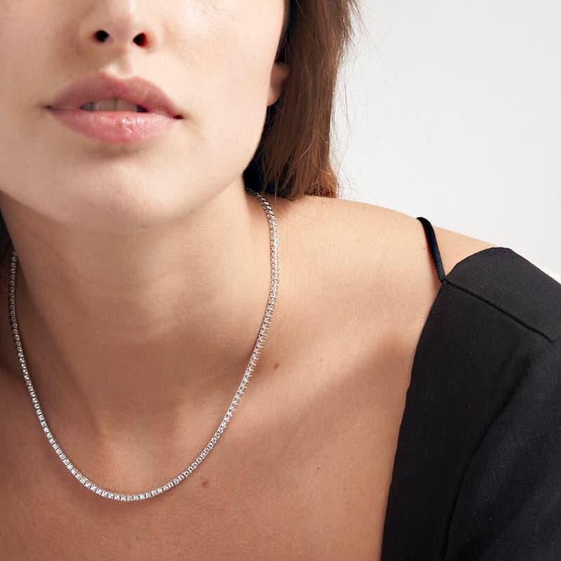 Unoaerre Collana Tennis In Argento Rodiato Con Cubic Zirconia | UNOAERRE Gioielli