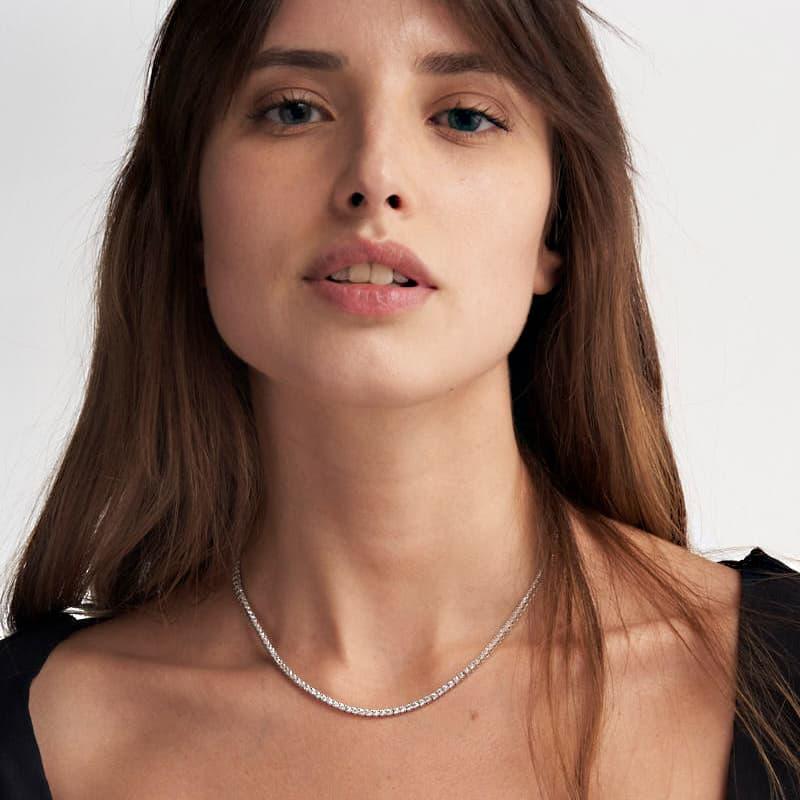 Unoaerre Collana Tennis In Argento Rodiato Con Cubic Zirconia | UNOAERRE Gioielli