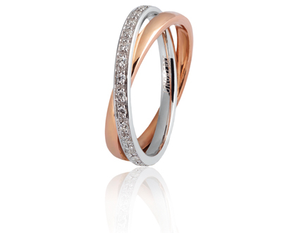 Unoaerre fede in oro rosso e bianco 024afc011030001075035 | UNOAERRE Gioielli