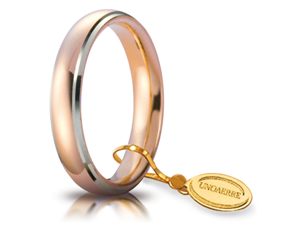 Unoaerre fede in oro rosso e bianco 040afc001010001075035 | UNOAERRE Gioielli